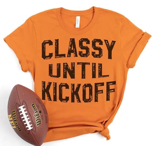 Football Sarcastic T-shirt Funny Kickoff Tshirt Football Retro Tee Classy Football T-shirt Funny Football Tshirt Casual Graphic Menswear Shortsleeve Soft Top