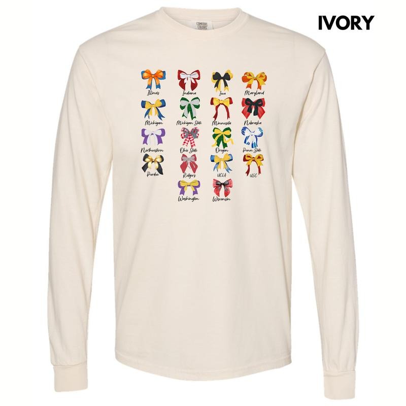 Football Team Bows Long Sleeve Comfort Colors T-Shirt 'NLB' Hoodie, Sweatshirt | DripVista.com