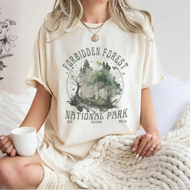 Forbidden Forest Wizard Comfort Colors Shirt, National Park Wizard Shirt, HP Inspired Wizarding World T-Shirt, Bookish...