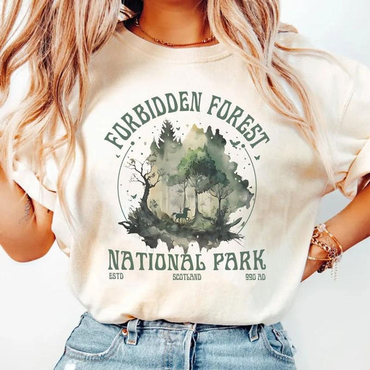 Forbidden Forest Wizard Shirt National Park Wizard Shirt Hp Inspired Wizarding Shirt, Unisex Sweater Pullover Tee