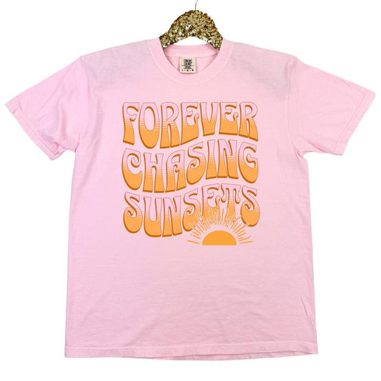 Forever Chasing Sunsets Comfort Colors T-Shirt 'NLB"