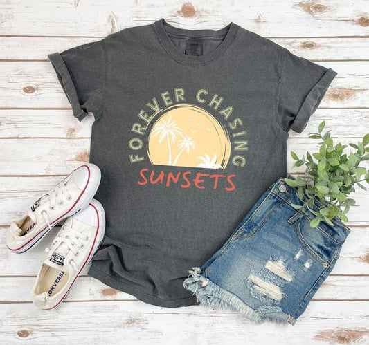 Forever Chasing Sunsets Shirt Sunsets Shirt Summer Shirt Beach Shirtsummer Vacation Shirtgirls Trip Shirtsgift For Friendtravel Shirt style 02