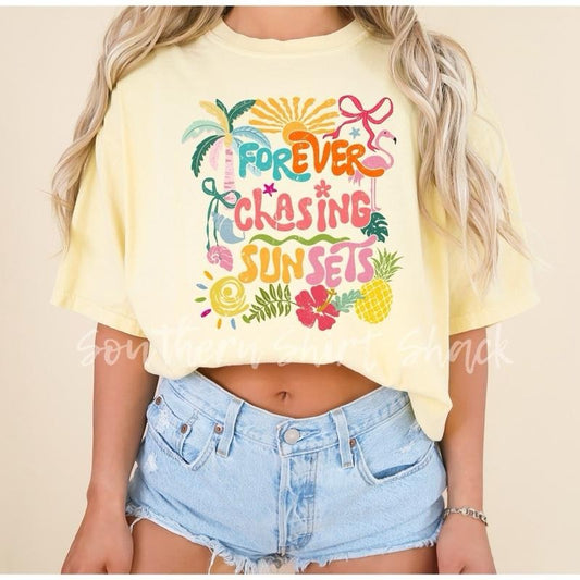 Forever chasing sunsets T shirt  | Banana comfort colors T shirt
