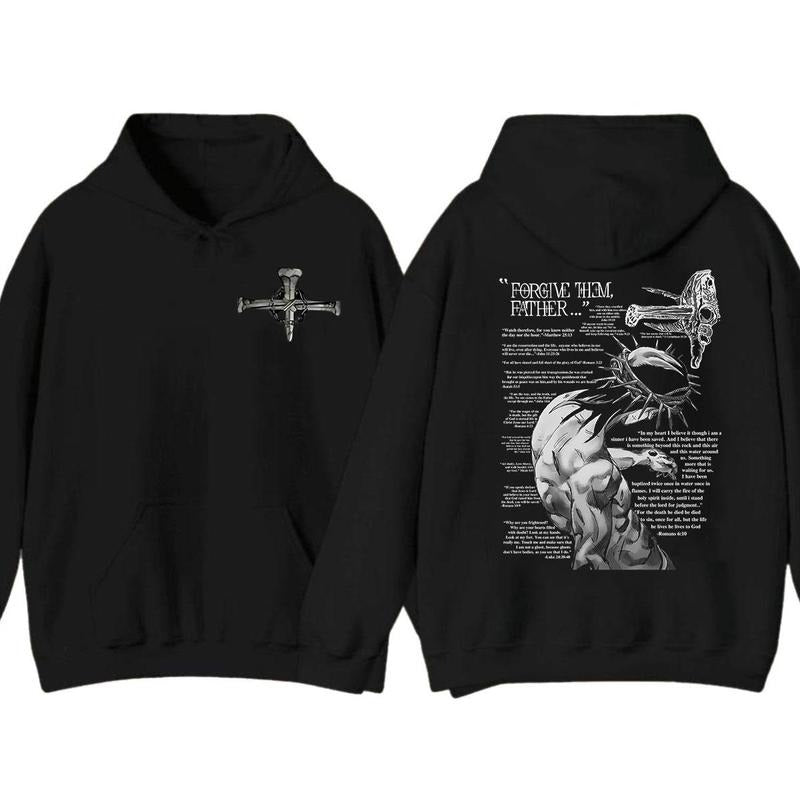 Forgive Them Father Unisex Hoodie, Father Bible Verse Print 2 sided Hoodie, Forgiveness and Faith