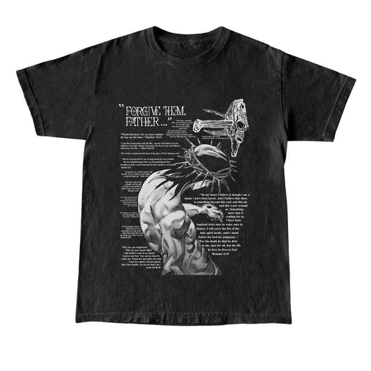 Forgive Them, Father Bible Verses Print T-shirt, Gift for Her, Gift for Him, Gift for Friend Christmas Menswear