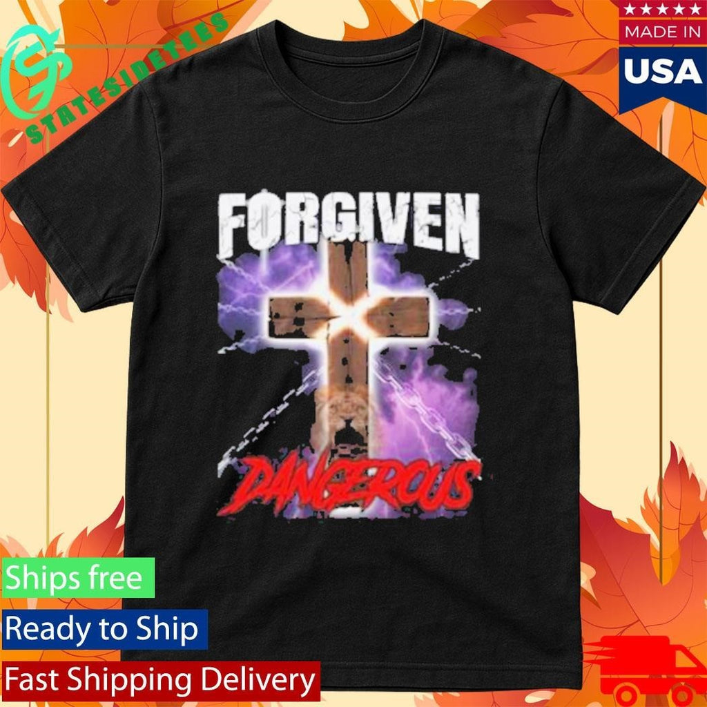 Forgiven & Dangerous Christian Lion Cross Shirt