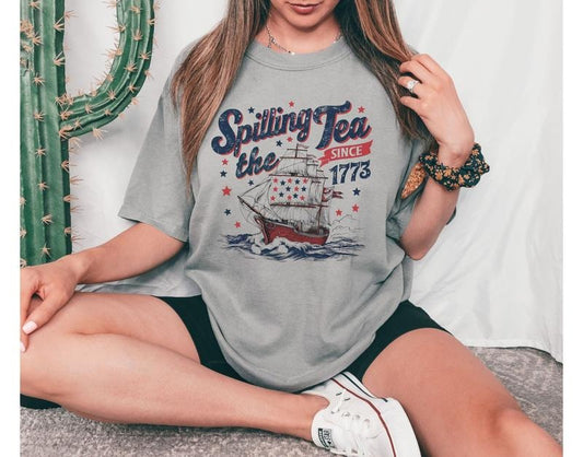 Fourth Of July Retro Spilling The Tea T Shirt Hoodie Sweater Vintage 4th Of July Patriotic Shirt Retro 4th Of July Graphic Tee Spilling The Tea Since 1773