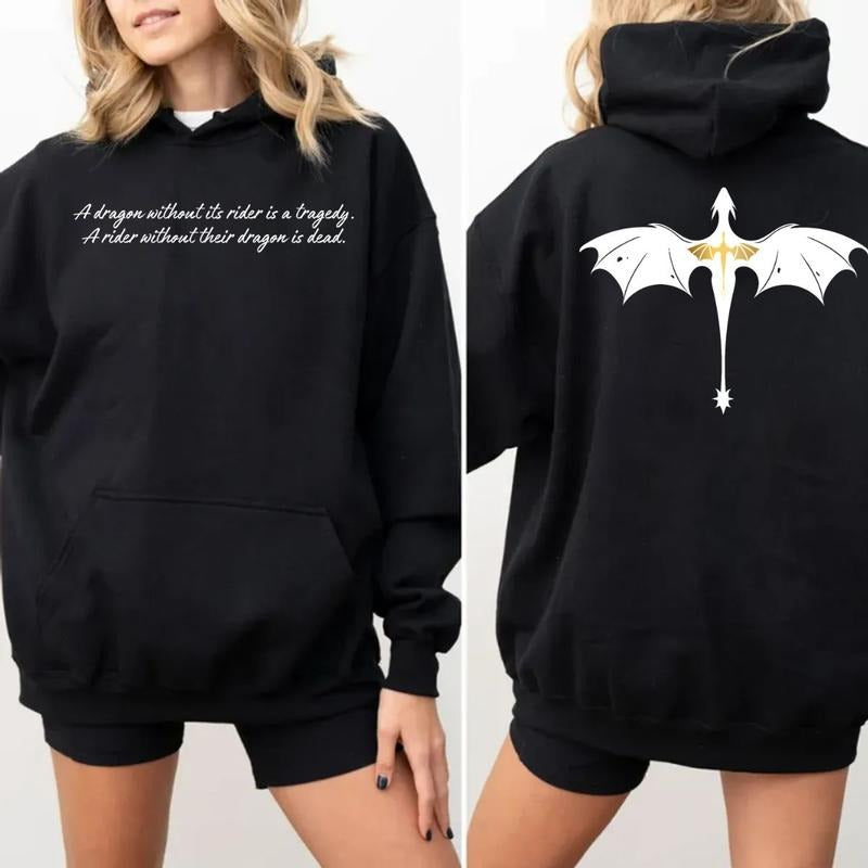 Fourth Wing 2 Sided Sweatshirt, Dragon Rider Shirt, Fourth Wing, Violet Sorrengail, Rebecca Yoros, Fourth Wing Shirt, Unisex Sweater Pullover Tee