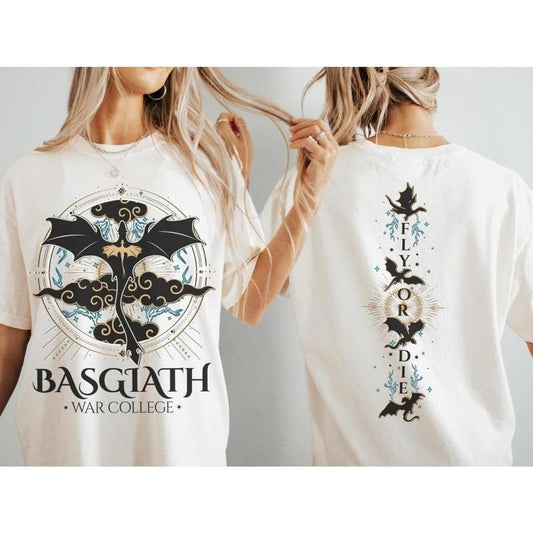 Fourth Wing Basgiath Shirt, Basgiath War College, Dragon Rider Tee, Violet Sorrengail, Xaden Riorson, Onyx Storm Merch, Riders