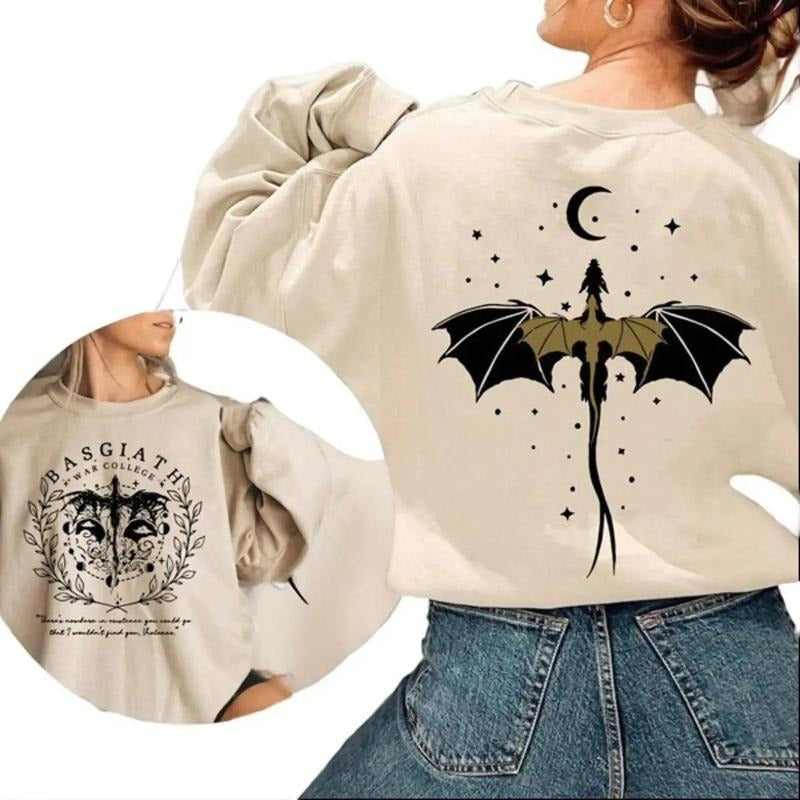 Fourth Wing Crewneck Sweatshirt, Basgiath War College, Dragon Rider Hoodie, T-shirt | DripVista.com