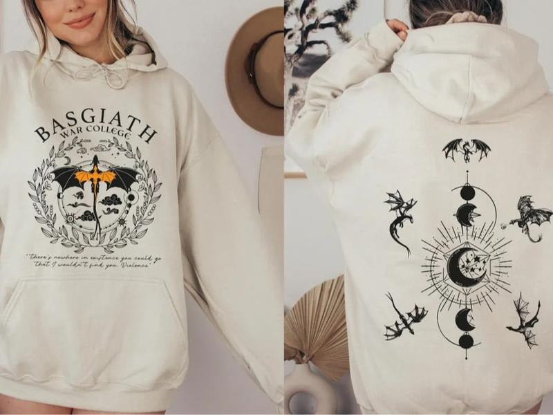 Fourth Wing Double-Sided Sweater, Basgiath War College Sweatshirt, Dragon Rider, Rebecca Yoros, Violet Sorrengail, The Empyrean Series Shirt