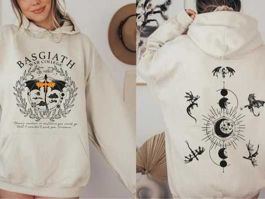 Fourth Wing Double-Sided Sweater, Basgiath War College Sweatshirt, Dragon Rider, Rebecca Yoros, Violet Sorrengail, The Empyrean Series Shirt