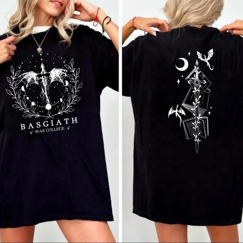 Fourth Wing Double Sided Sweatshirt Hoodie, Basgiath War College Shirt, War College Gift Daily Outfit,Casual Clothing, Unisex Sweater Pullover Teestyle{n002}3