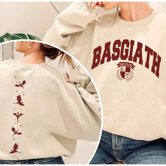 Fourth Wing Double-Sided Sweatshirt, Basgiath War College Shirt, Dragon Rider Sweatshirt, Bookish Sweater, Empyrean Series