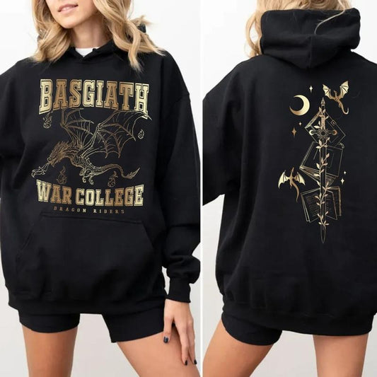 Fourth Wing Double Sided Sweatshirt, Basgiath War College Shirt, Fourth Wing Sweatshirt, Dragon Rider Sweatshirt, Bookish Dragon Rider Shirt , Unisex Sweater Pullover Tee