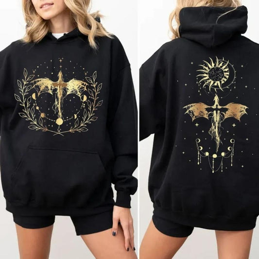 Fourth Wing Dragon Rider 2 Sided Shirt, Riders Quadrant Hoodie, Basgiath War College Sweatshirt, Unisex Sweater Pullover Tee