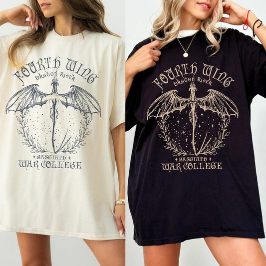 Fourth Wing Dragon Rider Basgiath War Collage Oversized Vintage Shirt Fantasy gift for Book Lover fandom merch Voilet Xaden Riorson Booktok