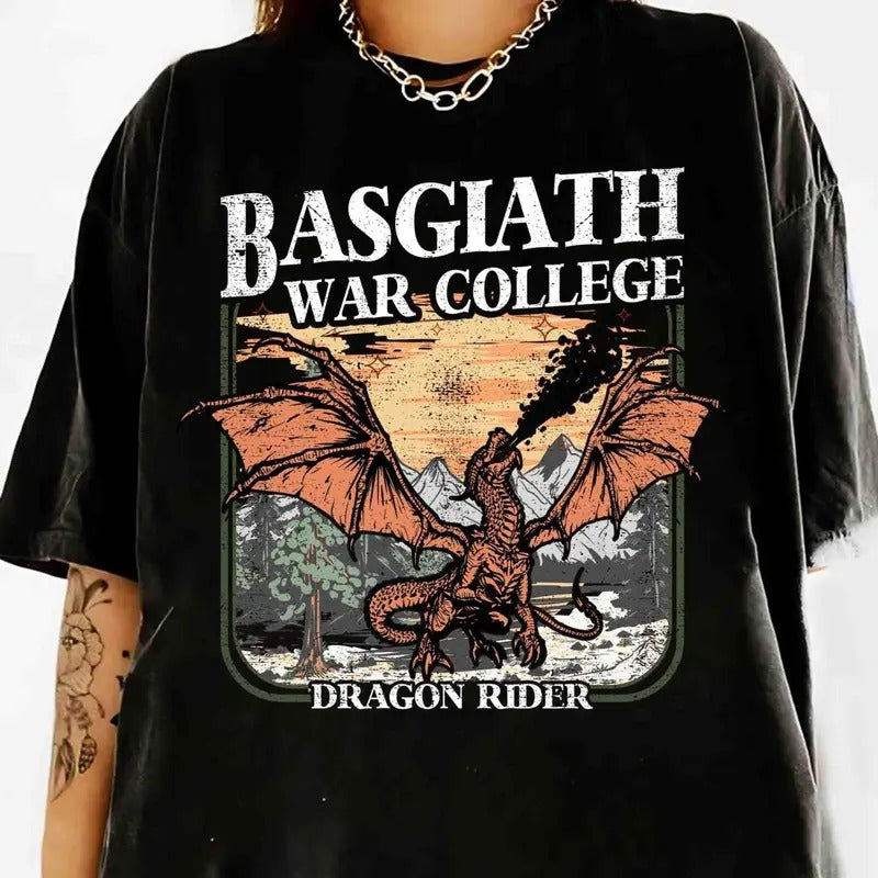 Fourth Wing Dragon Shirt, Basgiath War College Shirt, Dragon Rider, Xaden Riorson, Violet Sorrengail, Gifts For Readers, Fantasy