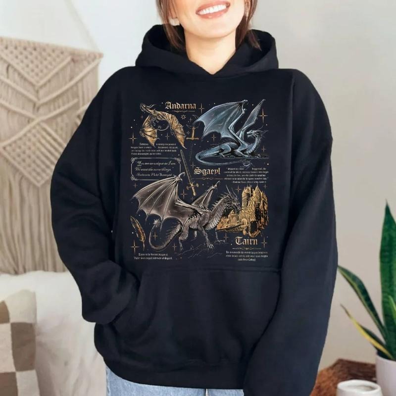 Fourth Wing Dragon Shirt, Tairn & Andarna Sweatshirt, Basgiath War College Hoodie, Dragon Rider Shirt, Bookish Gift For Readers, Unisex Sweater Pullover Tee