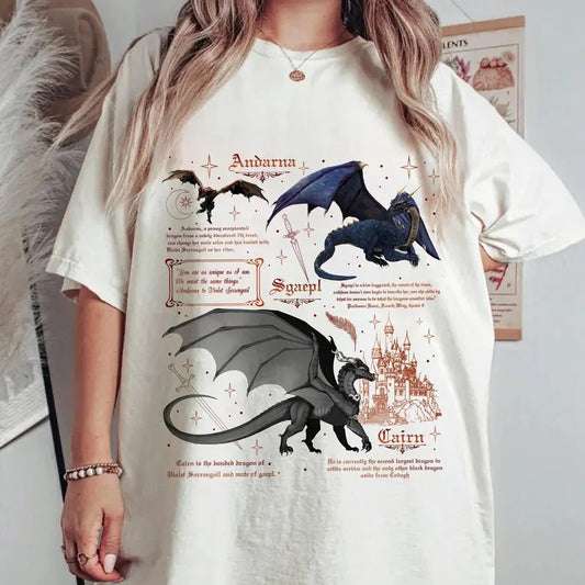 Fourth Wing Dragon shirt, Tairn & Andarna shirt, Basgiath War College Tee, Dragon Rider shirt, Bookish Gift for Readers