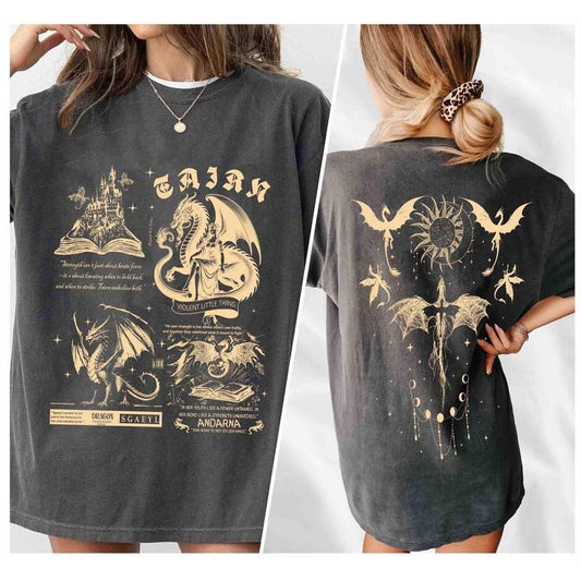 Fourth Wing Dragons Shirt, Basgiath War College Tee, Tairn Andarna Sgaeyl Shirt, Bookish Gifts, Dragon Rider TShirtstyle{n002}2