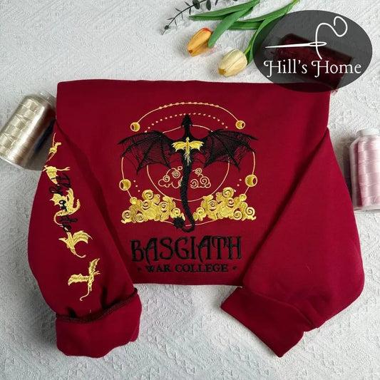 Fourth Wing Fly Or Die Embroidered Sweatshirt, Basgiath War College Embroidered Hoodie, Bookish Gift, Booktok Gift
