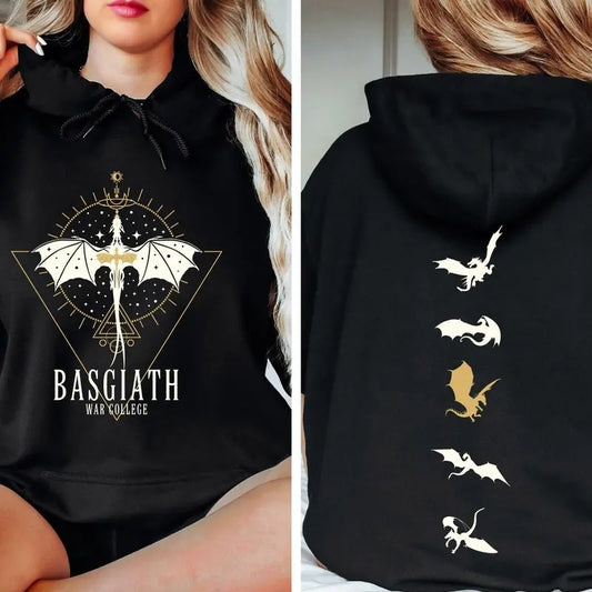 Fourth Wing Hoodie, Basgiath War College Hoodie, Dragon Rider Hoodie, Riders Quadrant, Violet Sorrengail, Xaden Riorson, Fantasy reader,Bookish Hoodie