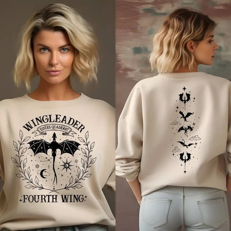 Fourth Wing Riders Quadrant Sweatshirt, Basgiath War College Shirt, Dragon Rider Sweater, Rebecca Yarros, Bookish Gift,...