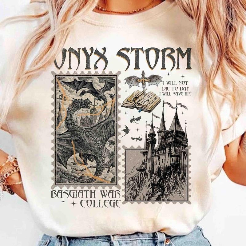 Fourth Wing Series Shirt, Onyx Storm Shirt, Basgiath War College, I Will Save Him, Dragon Lover Shirt, Fantasy Bookish Gift, Fourth Wing