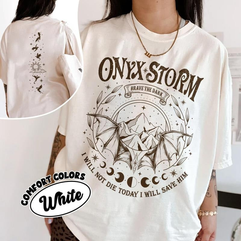 Fourth Wing Series Shirt, Onyx Storm Shirts, Violence Brave The Dark, Gift for Book Lovers, Dragon Rider Merch