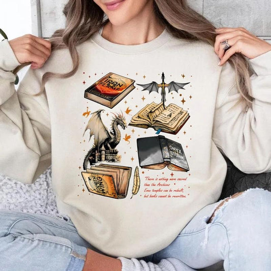 Fourth Wing Series Sweatshirt, Onyx Storm Hoodie, Dragon Rider Bookish Tshirt, Gift For Book Lover, Violet Sorrengail Shirt Fantasy Book Pullover Tee