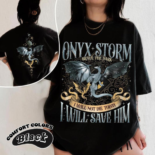 Fourth Wing Series T-Shirt | Onyx Storm | Dragon Rider | Bookish Tee Gift For Book Lover | Violet Sorrengail | Fantasy bookstyle{n002}3