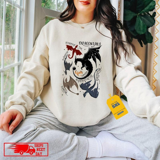 Fourth Wing Shirt, Violet Sorrengail, Bookish Sweatshirt, Fantasy Book Dragon, Basgiath War College Hoodie, Gifts For Readers QMLI2