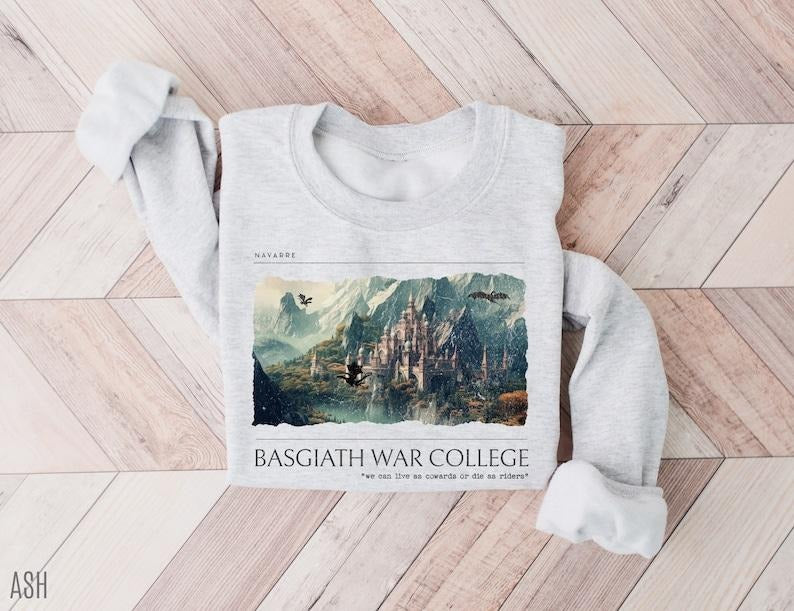 Fourth Wing Sweatshirt  Basgiath War College Sweatshirt, Fourth Wing Hoodie and Sweater; T-shirt Cotton Menswear Polyester Crewneck Tops Underwear Pullover Long Sleeve