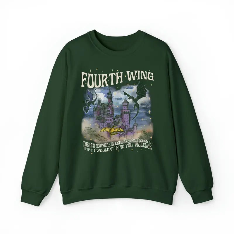 Fourth Wing Sweatshirt And Shirt, Basgiath War College Shirt, Dragon Rider Shirt, Rebecca Yoros, Violet Sorrengail, Xaden Riorson Fantasy Bookish Shirt