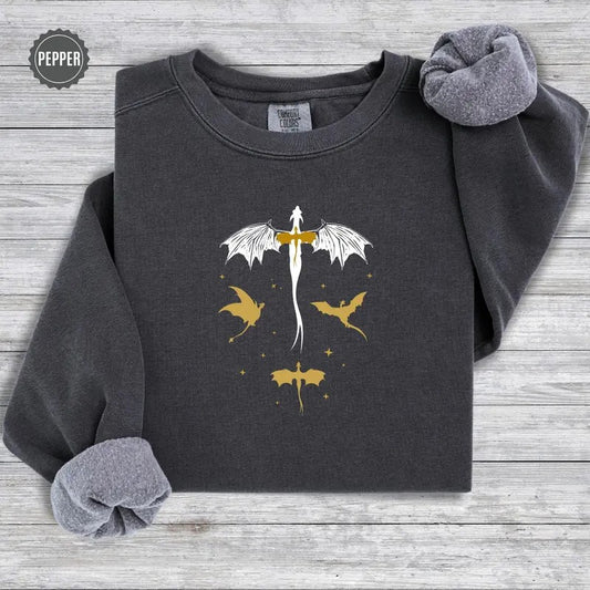 Fourth Wing Sweatshirt, Basgiath War College Sweatshirt, Violet Sorrengail, Bookish Shirt, Xaden Riorson, Gifts For Readers, Fantasy Book Dragon