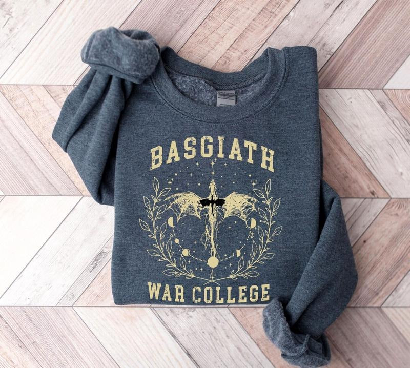 Fourth Wing Sweatshirt, Basgiath War College Sweatshirt, Violet Sorrengail, Bookish Sweatshirt, Xaden Riorson, Fantasy Book Dragon