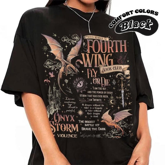 Fourth Wing T-Shirt | Dragon Rider Shirt | Basgiath War College | Violet Sorrengail | Violent Little Thingstyle{n002}2