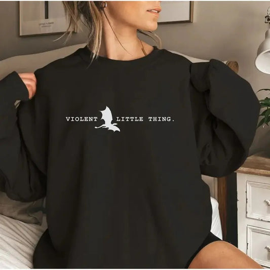 Fourth Wing Violent Little Thing Hoodie Sweater, Xaden Riorson Shirt, Fourth Wing Tee, Basgiath College Sweatshirt, Unisex Sweater Pullover Tee