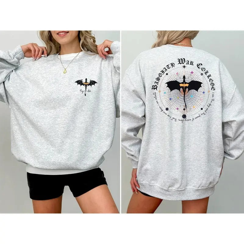 Fourth Wing sweatshirt, Basgiath War College sweatshirt, Dragon Rider, Violet Sorrengail, Xaden Riorson, Riders Quadrant, Fantasy reader, Bookish Shirt