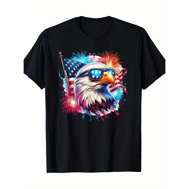 Fourth of July Patriotic Condor American Flag Fireworks T-shirt -100% Cotton Made in USA Hoodie, Sweatshirt | DripVista.com