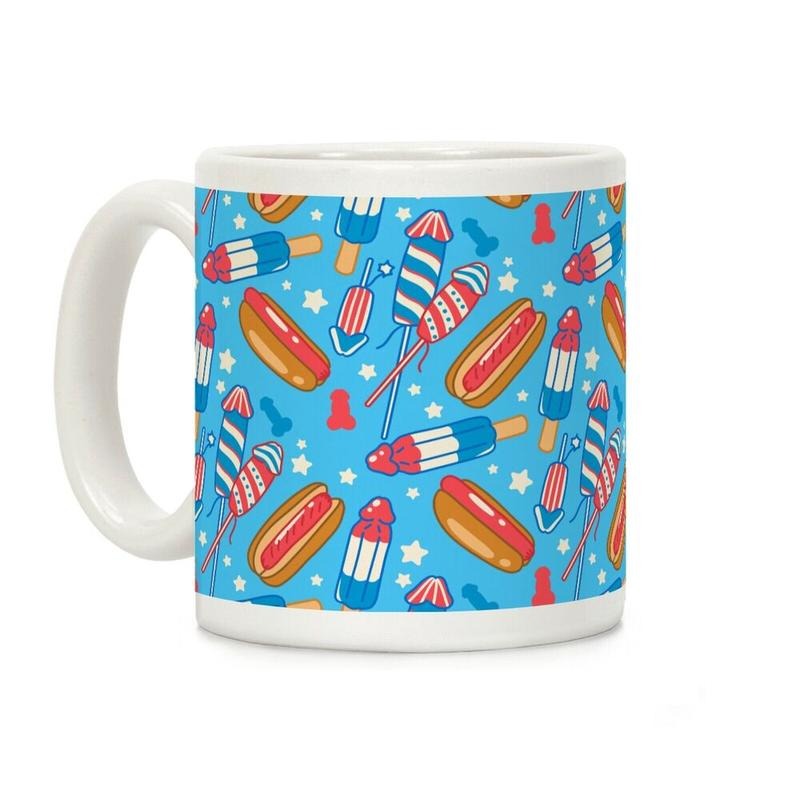 Fourth of July Wieners Pattern Coffee Mug 11oz-15oz, funny Coffee Mug, Gift Ideas