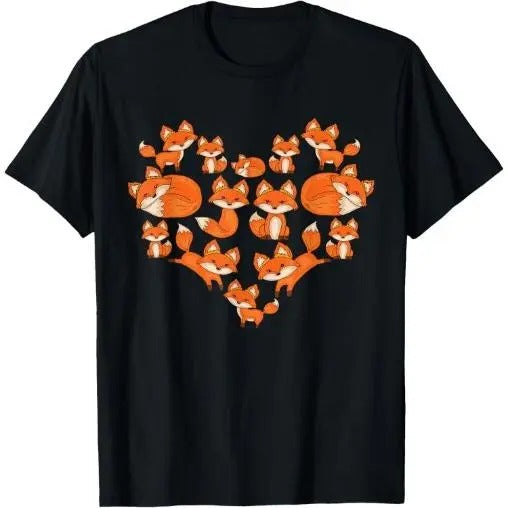 Fox For Women Girls Kids Heart Gifts Poses Cute Fox T-Shirt Made in USA Hoodie, Sweatshirt | DripVista.com