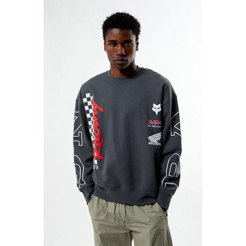 Fox Men's Honda Oversized Fleece Crew Neck Sweatshirt T-Shirts, Hoodie | DripVista.com