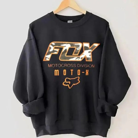 Fox Racing Camouflage Spellout Logo Sweatshirt T-shirt Hoodie, Fox Racing Unisex Cotton Shirt, Road Dirt Bike Tee, Perfect for Moto Fans Top Unisex