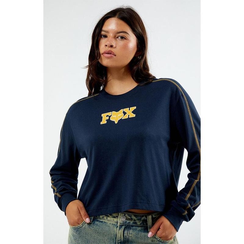 Fox Women's Long Sleeve Cropped T-Shirt Hoodie, Sweatshirt | DripVista.com