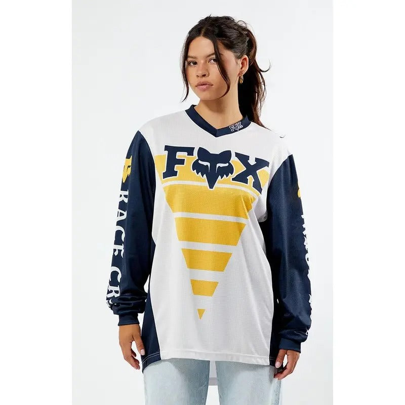 Fox Women's Race Crew Long Sleeve Oversized Jersey T-Shirts, Hoodie, Sweatshirt | DripVista.com