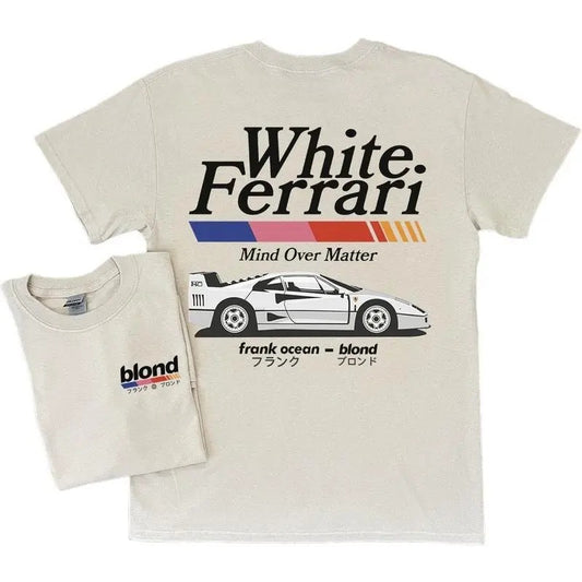 Frank Ocean BLOND WHITE FERRAR! Blond Album, Music Gift, Vintage Style Tee, Blonded, Trends Original Design y2k, T-Shirt, Sweatshirt, Hoodie