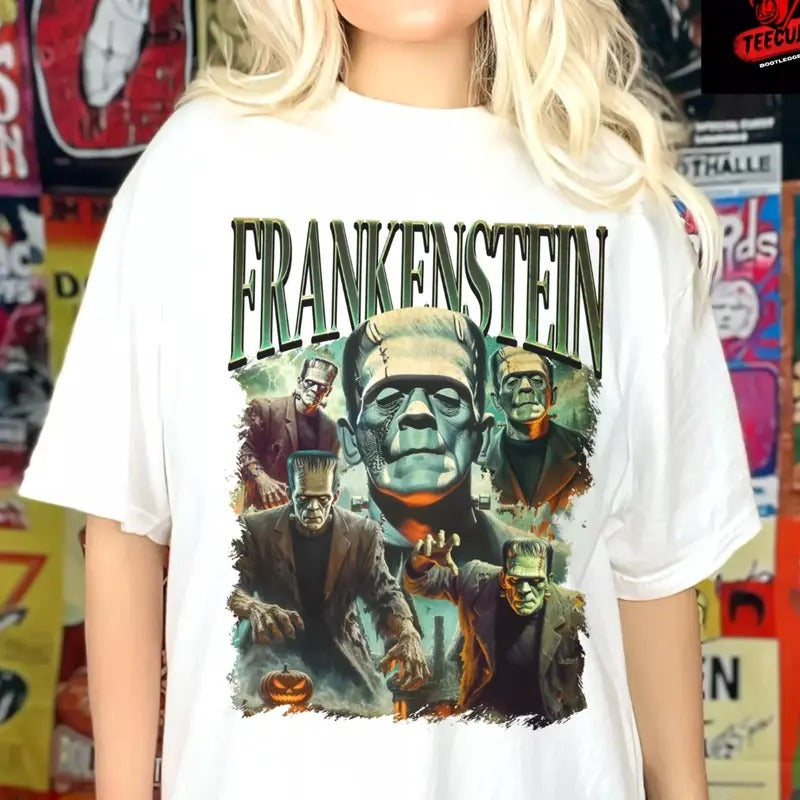 Frankenstein Retro Horror Movies Halloween Shirt, Halloween unisex tee Hoodie, Sweatshirt | DripVista.com