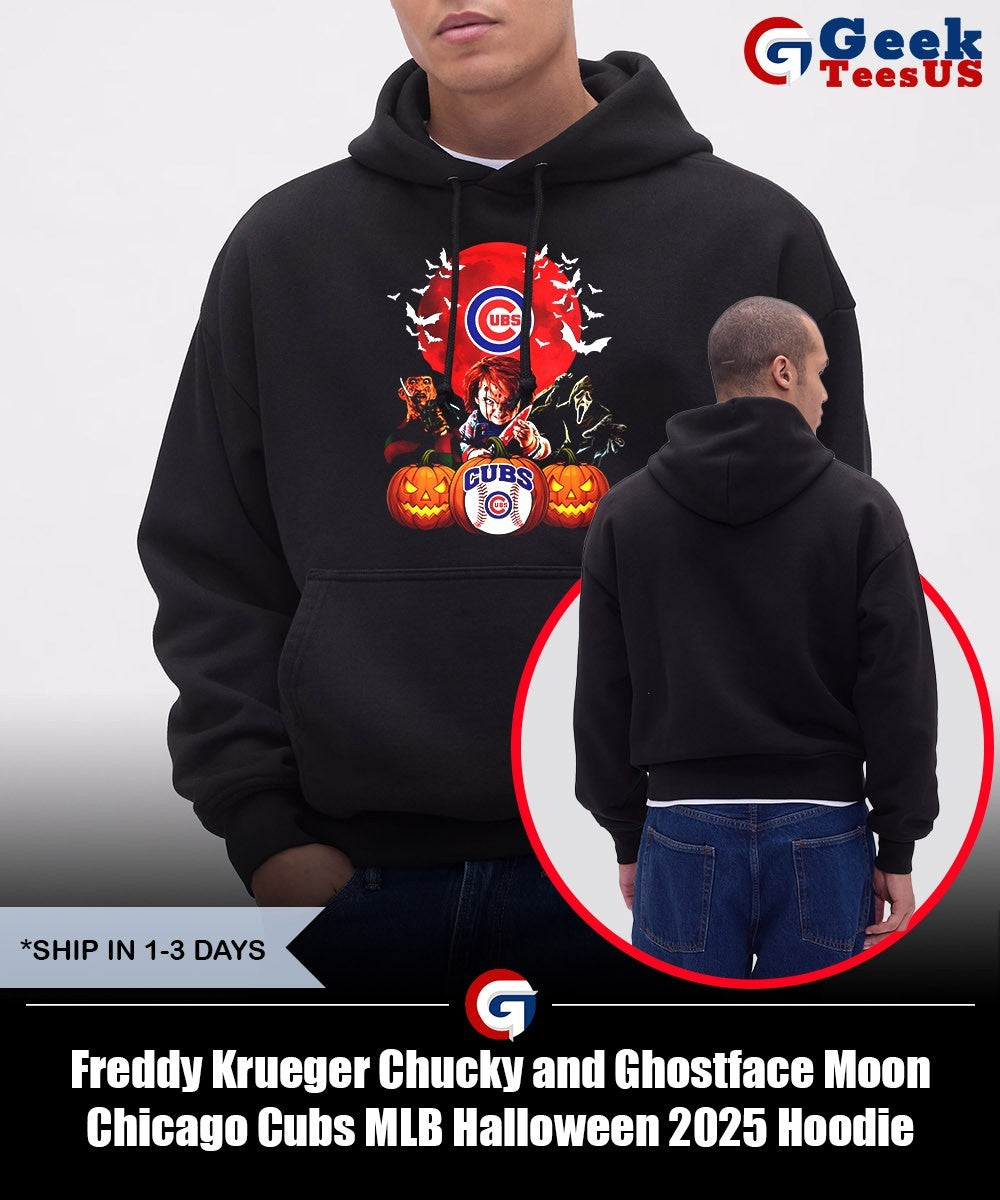 Freddy Krueger Chucky and Ghostface Moon Chicago Cubs MLB Halloween 2025 shirt